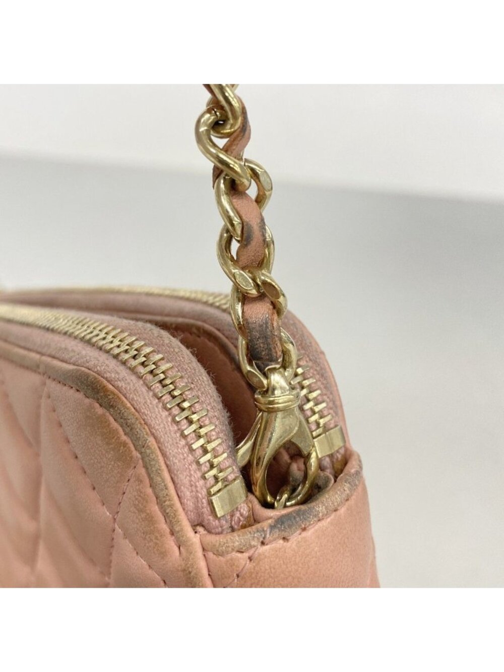 Chanel Shoulder Bag Quilted Lambskin Pink Champagne Gold - Picture 9 of 10